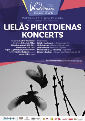 Rīgas kamerkoris "Ave Sol" piedalās PAVASARA FESTIVĀLA WINDSTREAM ietvaros notiekošā LIELĀS PIEKTDIENAS koncertā
