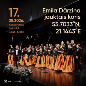 55.7033°N, 21.1443°E  / Emīla Dārziņa jauktā kora koncerts