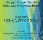 Rīgas kamerkora AVE SOL koncerts LIELAJĀ PIEKTDIENĀ