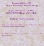Rīgas kamerkora "Ave Sol" FRANČU MŪZIKAS KONCERTS