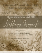 Rīgas kamerkora "Ave Sol" LIELDIENU KONCERTS
